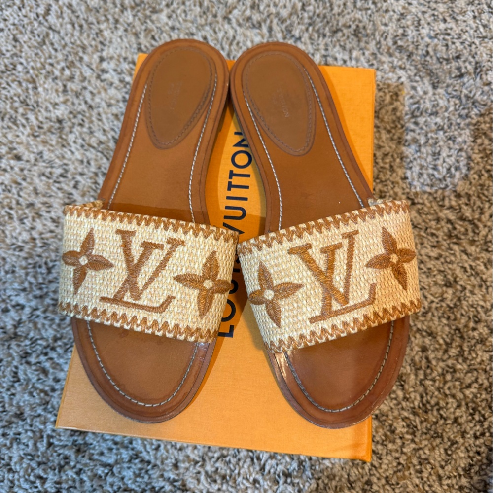 Louis Vuitton 2021 Raffia Slides